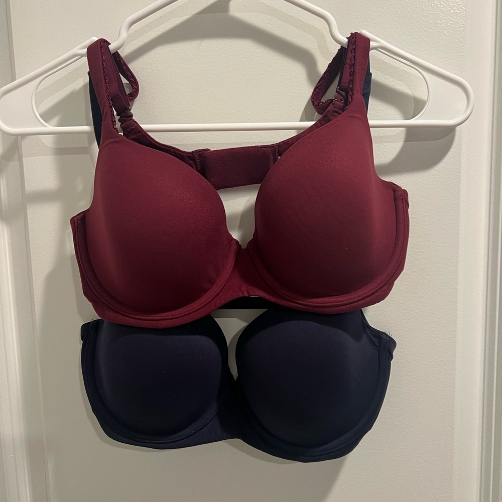 Victoria's Secret Deep Red and Dark Blue Bras